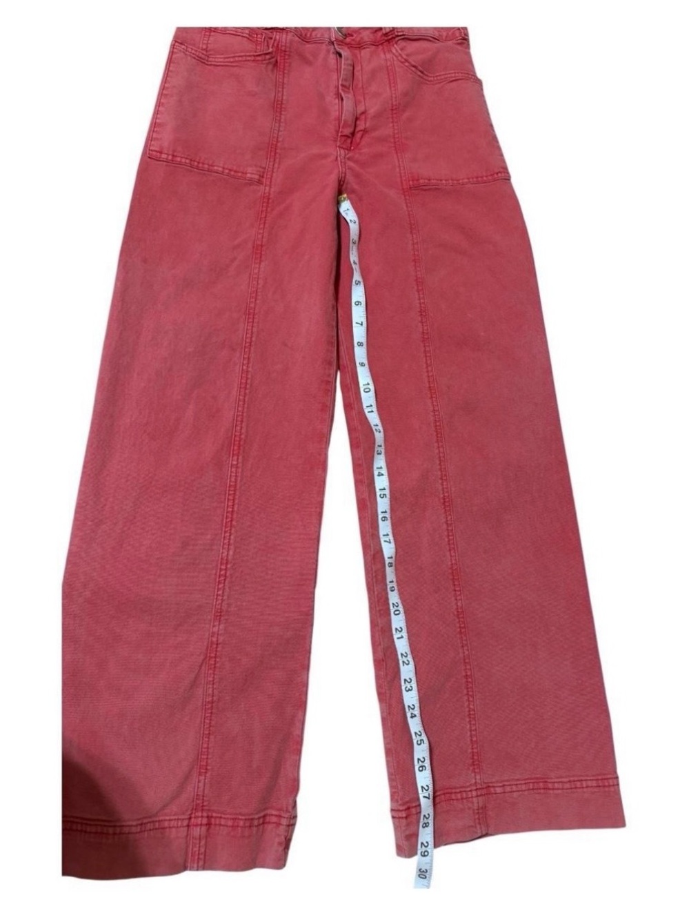 Pilcro High-Rise Wide-Leg Jeans in red - Picture 7 of 7